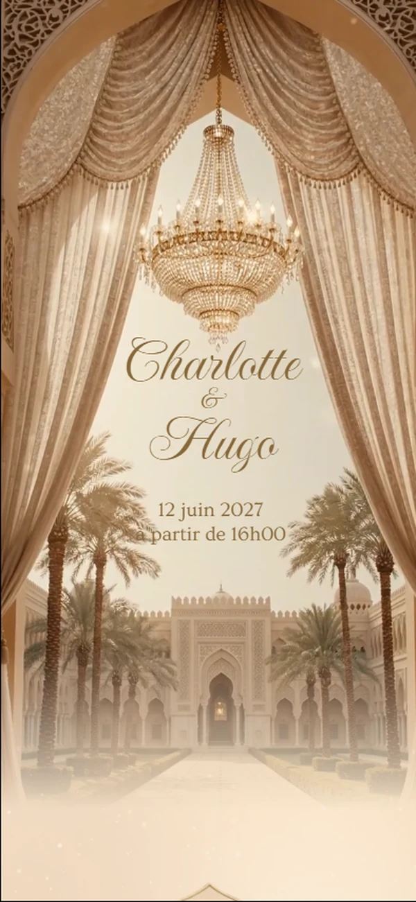 Première page du faire-part digital Écrin d'Or