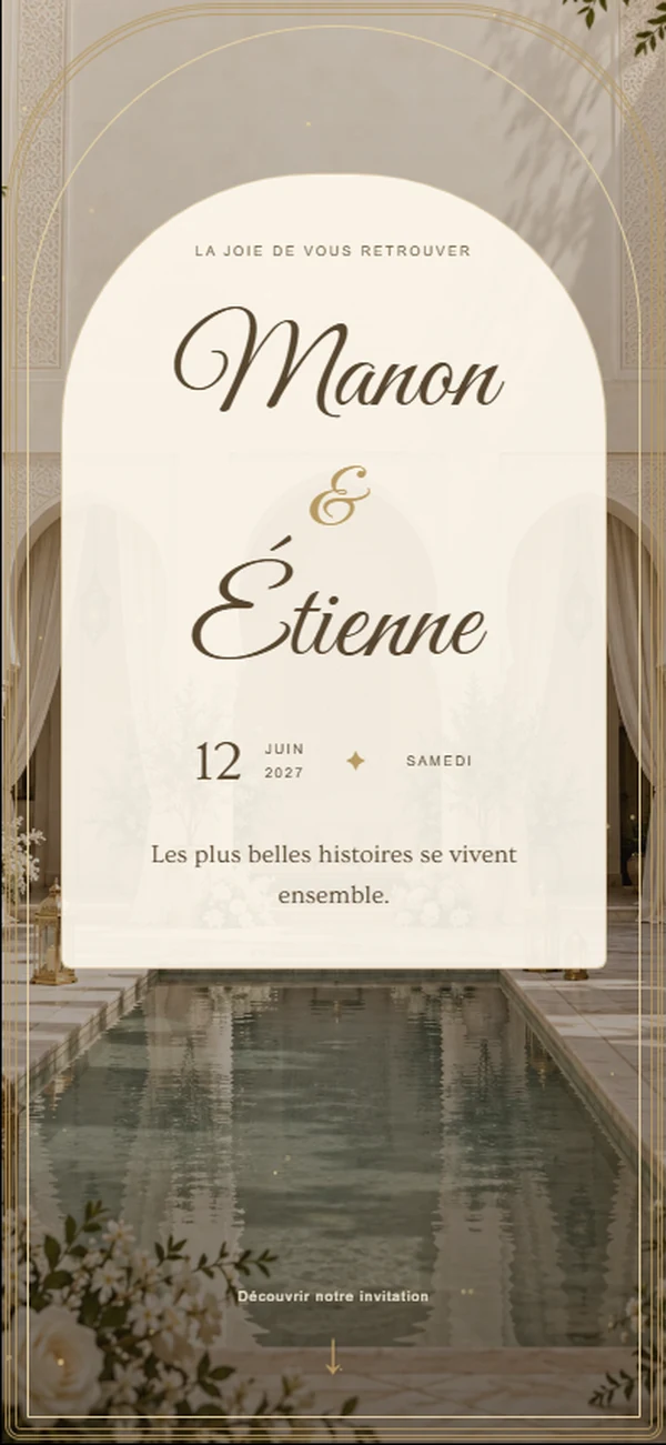 Première page du faire-part digital Portes du Jasmin